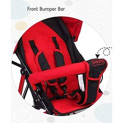 Babyhug Agile Baby Light Weight Stroller Buggy With Umbrella Fold (No Reclining Position) - Red & Black