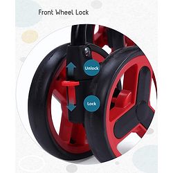 Babyhug Agile Baby Light Weight Stroller Buggy With Umbrella Fold (No Reclining Position) - Red & Black