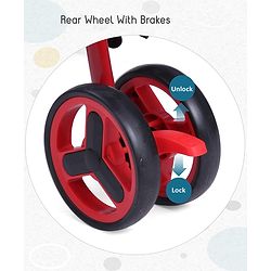 Babyhug Agile Baby Light Weight Stroller Buggy With Umbrella Fold (No Reclining Position) - Red & Black