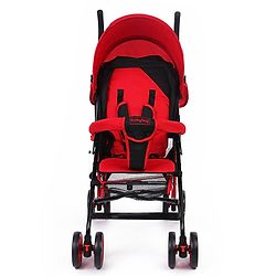 Babyhug Agile Baby Light Weight Stroller Buggy With Umbrella Fold (No Reclining Position) - Red & Black