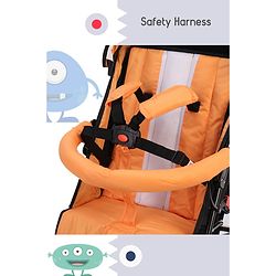 Babyhug Lil Monsta Stroller With Adjustable Leg Rest (No Reclining Position) - Orange & Black