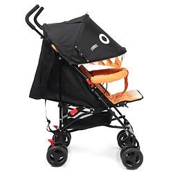 Babyhug Lil Monsta Stroller With Adjustable Leg Rest (No Reclining Position) - Orange & Black