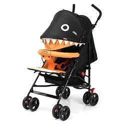 Babyhug Lil Monsta Stroller With Adjustable Leg Rest (No Reclining Position) - Orange & Black