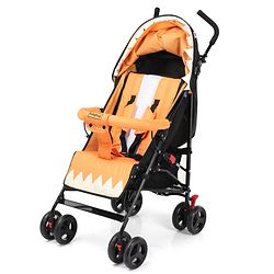 Babyhug Lil Monsta Stroller With Adjustable Leg Rest (No Reclining Position) - Orange & Black