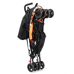 Babyhug Lil Monsta Stroller With Adjustable Leg Rest (No Reclining Position) - Orange & Black