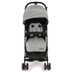 Babyhug Easy Travel Cabin Stroller With Z-Fold & Trolley Handle - Grey| Air Cabin Friendly| Swivel Wheel with Lock| Rear Wheels with Brake| Adjustable Leg Rest| Adjustable Canopy| Reclining Backrest