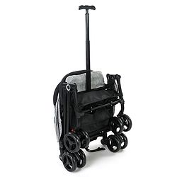 Babyhug Easy Travel Cabin Stroller With Z-Fold & Trolley Handle - Grey| Air Cabin Friendly| Swivel Wheel with Lock| Rear Wheels with Brake| Adjustable Leg Rest| Adjustable Canopy| Reclining Backrest