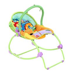 Babyhug Delight 3 In 1 Infant To Toddler Rocker With Safety Harness & Reclining Seat - Multicolour( Without Soft Toys)