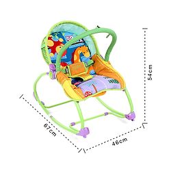 Babyhug Delight 3 In 1 Infant To Toddler Rocker With Safety Harness & Reclining Seat - Multicolour( Without Soft Toys)