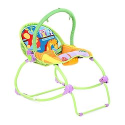 Babyhug Delight 3 In 1 Infant To Toddler Rocker With Safety Harness & Reclining Seat - Multicolour( Without Soft Toys)