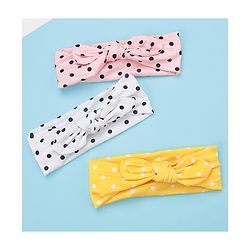 Babyhug Headbands with Bow Applique Pack of 3 - Pink White & Yellow