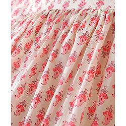 Babyhug Cambric Three Fourth Sleeves Kurti Palazzo and Dupatta Set Floral Paisley Print - Pink