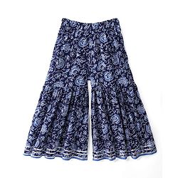 Babyhug Cambric Three Fourth Sleeves Kurti Sharara & Dupatta Set Floral Print with Embroidery Detailing - Indigo