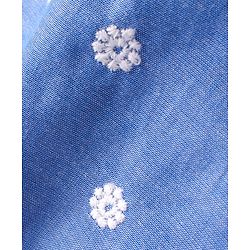 Babyhug Cambric Full Sleeves Embroiderd Kurta Pyjama Set - Blue