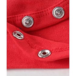 Babyhug Disney Interlock Knit Half Sleeves Onesies with Mickey Mouse Graphics - Red