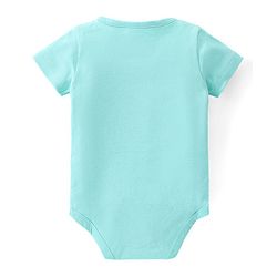Babyhug Disney Interlock Knit Half Sleeves Onesie with Disney Princess Graphics - Blue