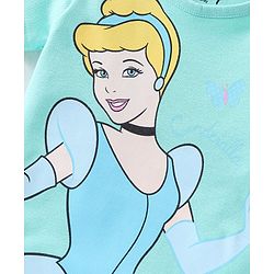 Babyhug Disney Interlock Knit Half Sleeves Onesie with Disney Princess Graphics - Blue