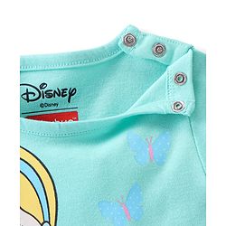 Babyhug Disney Interlock Knit Half Sleeves Onesie with Disney Princess Graphics - Blue