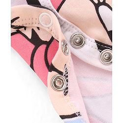 Babyhug Disney Interlock Cotton Knit Half Sleeves Onesie with Minnie Mouse Print - White