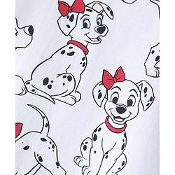 Babyhug Cotton Knit Frock with Half Sleeves T-Shirt & Headband Polka Dot & 101 Dalmatians Print - Red