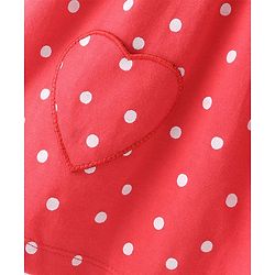 Babyhug Cotton Knit Frock with Half Sleeves T-Shirt & Headband Polka Dot & 101 Dalmatians Print - Red