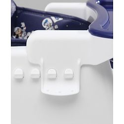 Babyhug Disney Mickey & Friends Space Theme 3 in 1 Comfy High Chair - Blue| High Chair, Feeding Chair & Booster Chair| Adjustable Double Food Tray| Removable PU Leather Seat| Safety Harness| Removable Footrest
