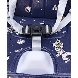 Babyhug Disney Mickey & Friends Space Theme 3 in 1 Comfy High Chair - Blue| High Chair, Feeding Chair & Booster Chair| Adjustable Double Food Tray| Removable PU Leather Seat| Safety Harness| Removable Footrest