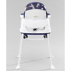 Babyhug Disney Mickey & Friends Space Theme 3 in 1 Comfy High Chair - Blue| High Chair, Feeding Chair & Booster Chair| Adjustable Double Food Tray| Removable PU Leather Seat| Safety Harness| Removable Footrest
