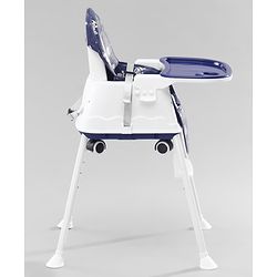 Babyhug Disney Mickey & Friends Space Theme 3 in 1 Comfy High Chair - Blue| High Chair, Feeding Chair & Booster Chair| Adjustable Double Food Tray| Removable PU Leather Seat| Safety Harness| Removable Footrest