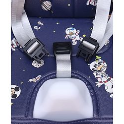 Babyhug Disney Mickey & Friends Space Theme 3 in 1 Comfy High Chair - Blue| High Chair, Feeding Chair & Booster Chair| Adjustable Double Food Tray| Removable PU Leather Seat| Safety Harness| Removable Footrest