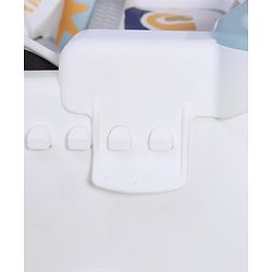 Babyhug 3 in 1 Comfy High Chair with Printed Cushion - White| High Chair, Feeding Chair & Booster Chair| Adjustable Double Food Tray| Removable PU Leather Seat| Safety Harness| Removable Footrest