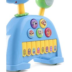 Babyhug Musical Light & Sound Elephant Piano with 5 Modes of Animal Sound - Blue
