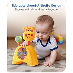 Babyhug Musical Light & Sound Elephant Piano with 5 Modes of Animal Sound - Blue