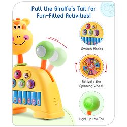 Babyhug Musical Light & Sound Elephant Piano with 5 Modes of Animal Sound - Blue
