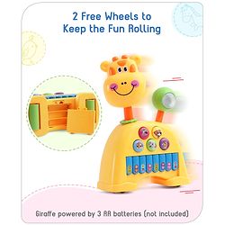 Babyhug Musical Light & Sound Elephant Piano with 5 Modes of Animal Sound - Blue