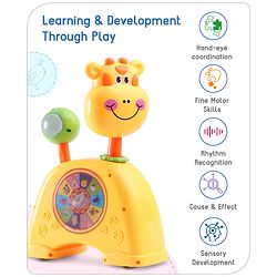 Babyhug Musical Light & Sound Elephant Piano with 5 Modes of Animal Sound - Blue