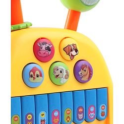 Babyhug Musical Light & Sound Elephant Piano with 5 Modes of Animal Sound - Blue