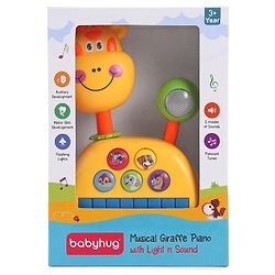 Babyhug Musical Light & Sound Elephant Piano with 5 Modes of Animal Sound - Blue