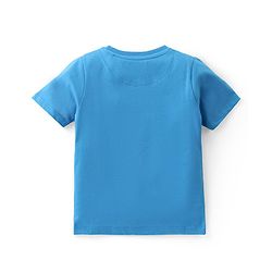 Babyhug Single Jersey Knit Half Sleeves Night Suit Animal Print - Blue