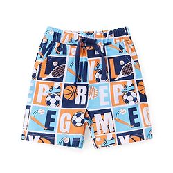 Babyhug Single Jersey Knit Half Sleeves Night Suit Sports Print - Blue