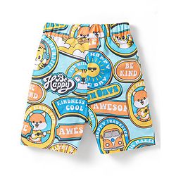 Babyhug Single Jersey Knit Half Sleeves Night Suit Slogan Print - Blue