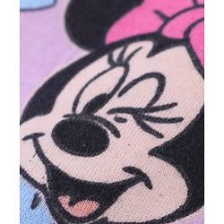 Babyhug Disney 100% Cotton Knit Dungaree With Frill Sleeves Top Minnie Mouse Print - Pink