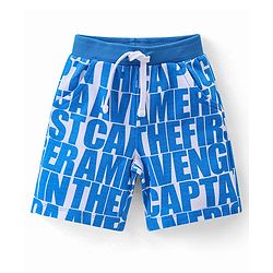 Babyhug Marvel Cotton Knit Shorts With Avengers Graphics Pack Of 2 - Blue