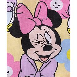 Babyhug Disney Cotton Knit Singlet Sleeves Top & Skirt Set With Minnie Mouse Graphics - Yellow & Navy