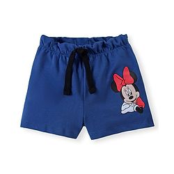 Babyhug Disney Single Jersey Knit Half Sleeve Top and Shorts Set with Minnie Mouse Graphics -Red & Navy Blue