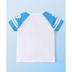 Babyhug Disney Single Jersey Knit Half Sleeves Shirt & Shorts With Mickey Mouse Graphics - White & Blue
