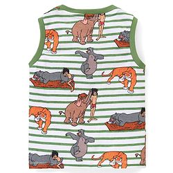 Babyhug Disney Single Jersey Knit Sleeveless T-Shirt And Shorts Set With Jungle Book Print - Green & White