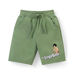 Babyhug Disney Single Jersey Knit Sleeveless T-Shirt And Shorts Set With Jungle Book Print - Green & White