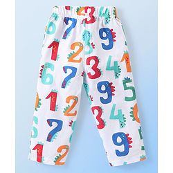 Babyhug Cotton Knit Full Sleeves Night Suit With Numbers Print - White