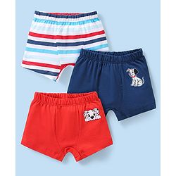 Babyhug Disney Single Jersey Knit  Briefs with Striped &  101 Dalmatians  Graphics Pack of 3 - Multicolour